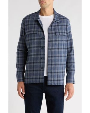 Robert Barakett Maverick Plaid Button-Up Shirt - Blue
