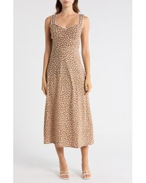 Blu Pepper Ditsy Floral Midi Dress - Natural