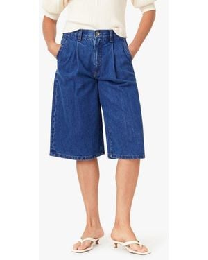 Habitual Campbell Pleated Bermuda Denim Shorts - Blue