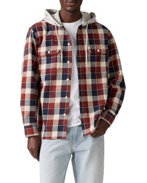 Levi's Hooded Classic Worker Overshirt - Red