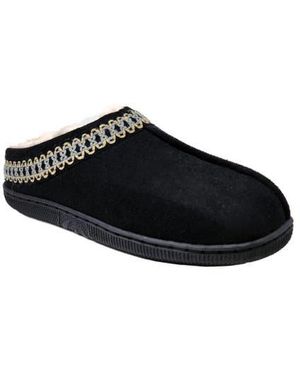 GAAHUU Tape Faux Shearling Lined Slipper - Black
