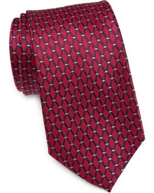 Duchamp Neat Woven Silk Tie - Red