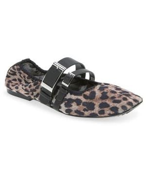 DKNY Dade Buckle Strap Mesh Ballet Flat - White