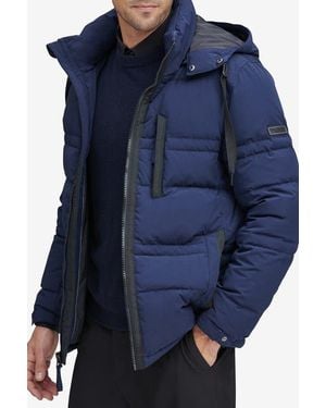 Andrew Marc Huxley Removable Hood Jacket - Blue