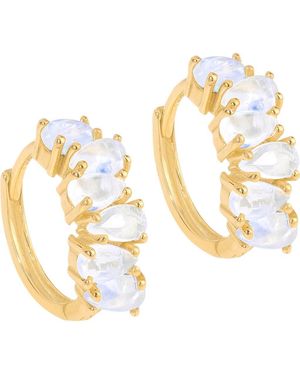 YS GEMS Lab Created Gemstone Huggie Hoop Earrings - Metallic