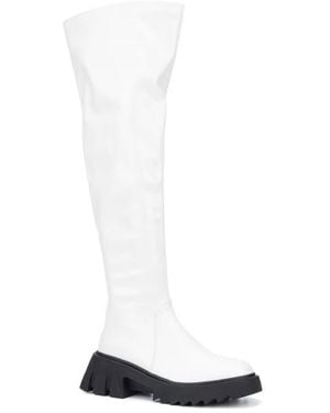 TORGEIS Alfie Lug Sole Tall Boot - White