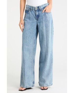 GOOD AMERICAN Wide Leg Solution Denim Pants - Blue