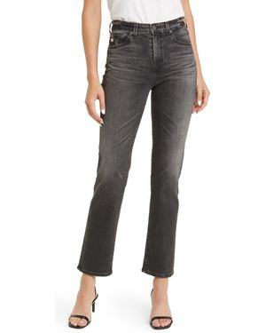 AG Jeans Saige High Waist Straight Leg Jeans - Gray