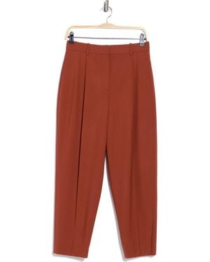 Theory High Waist Wool Blend Pants - Red