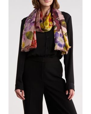 Ted Baker Floral Large Silk Scarf - Black