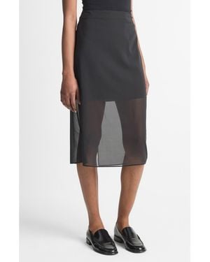 Vince Sheer Slit Pencil Skirt - Black