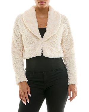 Nina Leonard Faux Fur Bolero - Natural