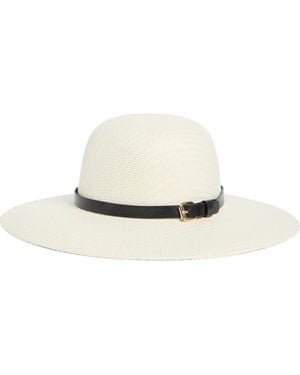 Calvin Klein Belted Straw Sun Hat - White