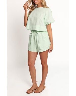 Petal & Pup Chelsey Linen Blend Shirt & Shorts Set - Multicolor
