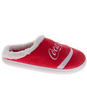 Coca Cola Coca-Cola Faux Fur Trim Slipper - Red