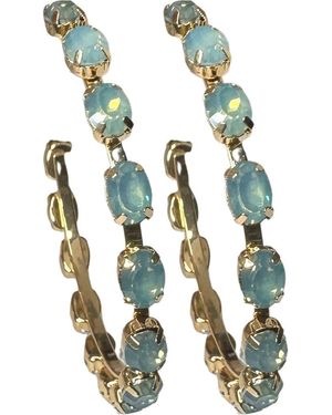 MacRae & Co Crystal Hoop Earrings - Green
