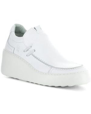 Fly London Davy Platform Wedge Sneaker - White