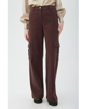 Trina Turk Haden Stretch Cotton Cargo Pants - Brown