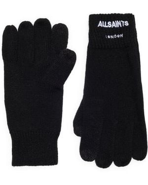 AllSaints Logo Gloves - Black