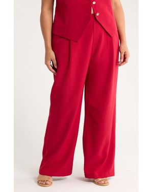 Gemma  Jane Pull-On Wide Leg Pants - Red