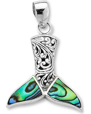 Samuel B. Abalone Whale Tail Pendant - Green