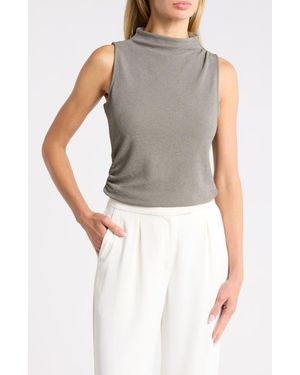 DR2 by Daniel Rainn Textured Boat Neck Sleeveless Top - Gray