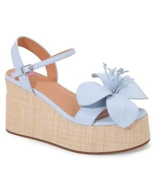 Ashley Kahen Tulip Ankle Strap Platform Wedge Sandal - Blue