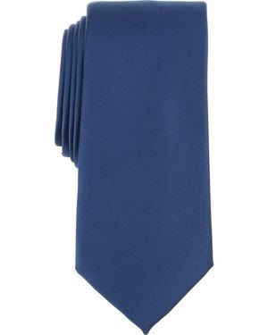 Savile Row Solid Satin Tie - Blue