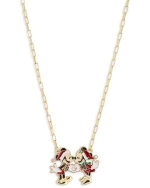 BaubleBar X Disney Mickey & Minnie Mouse Holiday Necklace - Metallic