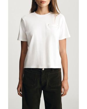 Mavi Welt Pocket Crop Cotton T-Shirt - White
