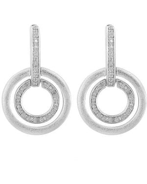 Effy Diamond Circle Drop Huggie Hoop Earrings - White