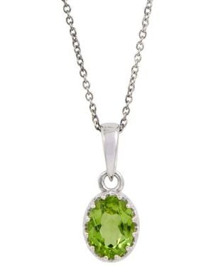 Savvy Cie Jewels Rhodium Plated Sterling Semiprecious Stone Pendant Necklace - White