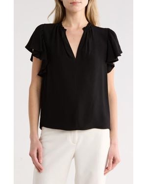 Ulla Johnson Lilo Flutter Sleeve Top - Black