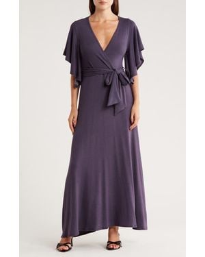 Go Couture Wrap Maxi Dress - Purple