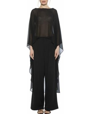 Alexia Admor Junia Cover-Up High-Low Chiffon Top - Black