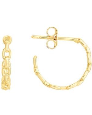 KARAT RUSH 14K Chain Link Hoop Earrings - Metallic