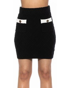 Alexia Admor Pattern Knit Miniskirt - Black