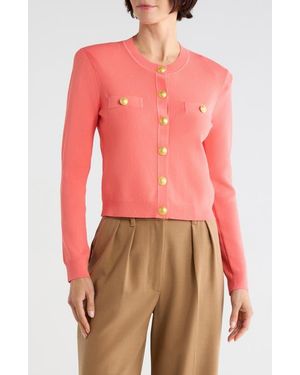 L'Agence Toulouse Cropped Cardigan - Red