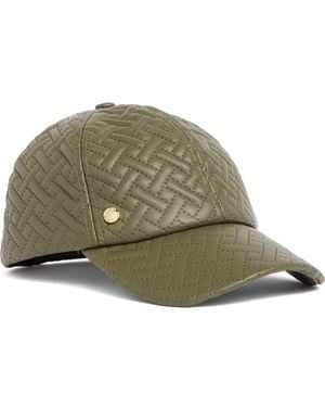 BCBGMAXAZRIA Diamond Quilt Faux Leather Baseball Cap - Green