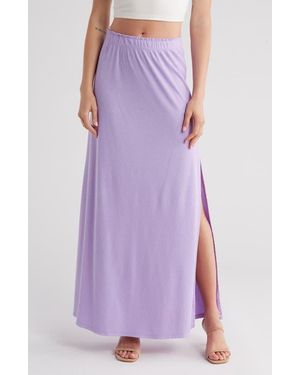 Go Couture Rib Maxi Skirt - Purple