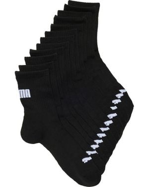 PUMA High-Cut 6-Pack Quarter Training Socks - Black