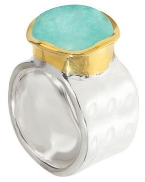 YS GEMS Semiprecious Stone Cabochon Ring - White