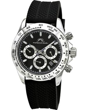 Porsamo Bleu Preston Silicone Strap Multifunction Watch, 41Mm - Black