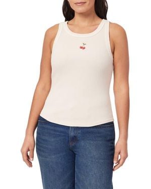 C&C California Embroidered Ribbed Tank - Blue