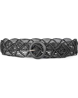 Linea Pelle Macrame Braided Belt - Black