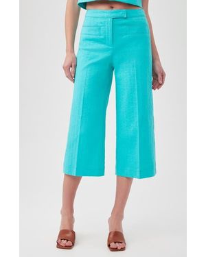 Trina Turk Oceanic Crop Wide Leg Pants - Blue