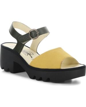 Fly London Tull Platform Sandal - Metallic