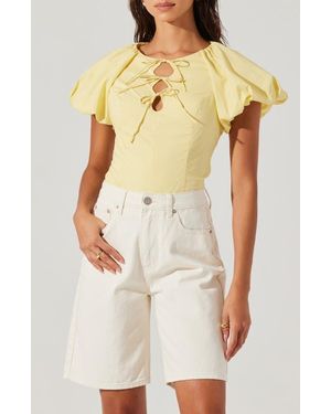 Astr Aine Tie Detail Cotton Top - Natural