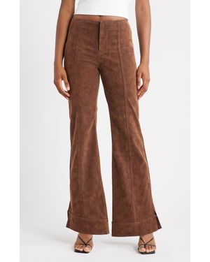 Free People Glow Up Faux Suede Pants - Brown