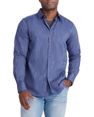 Robert Graham Mateo Long Sleeve Button-Up Shirt - Blue